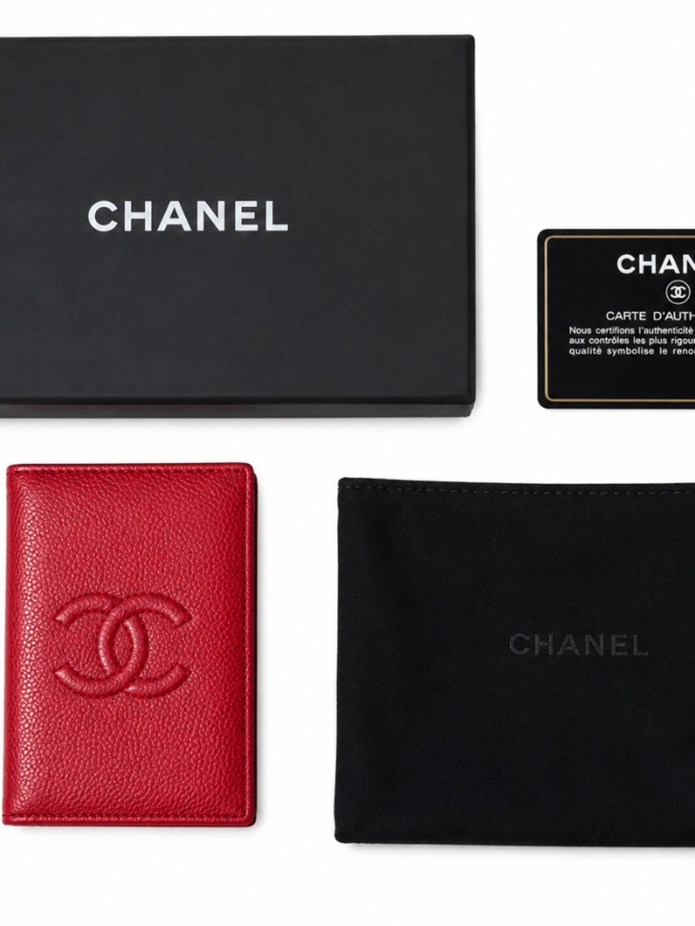 Red Chanel Card Holder